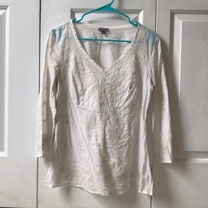 Ann Taylor Linen 3/4 length sleeve shirt